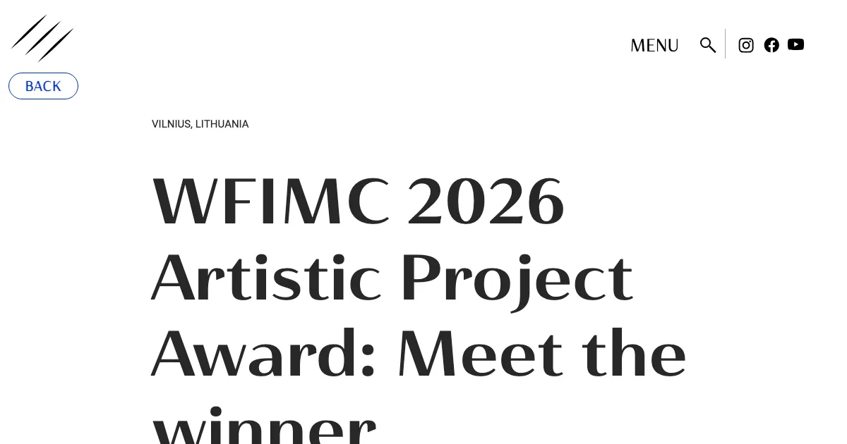 谷口朱佳、WFIMCアーティスティック・プロジェクト賞受賞